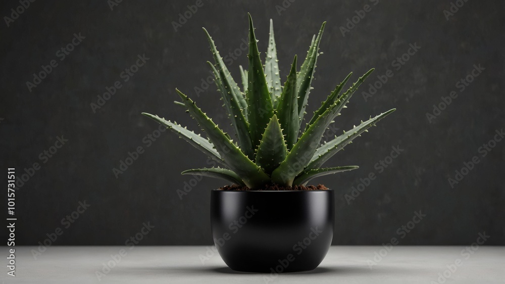 Aloe Vera in a Minimalist Black Pot Aloe Vera in a Minimalist Black Pot