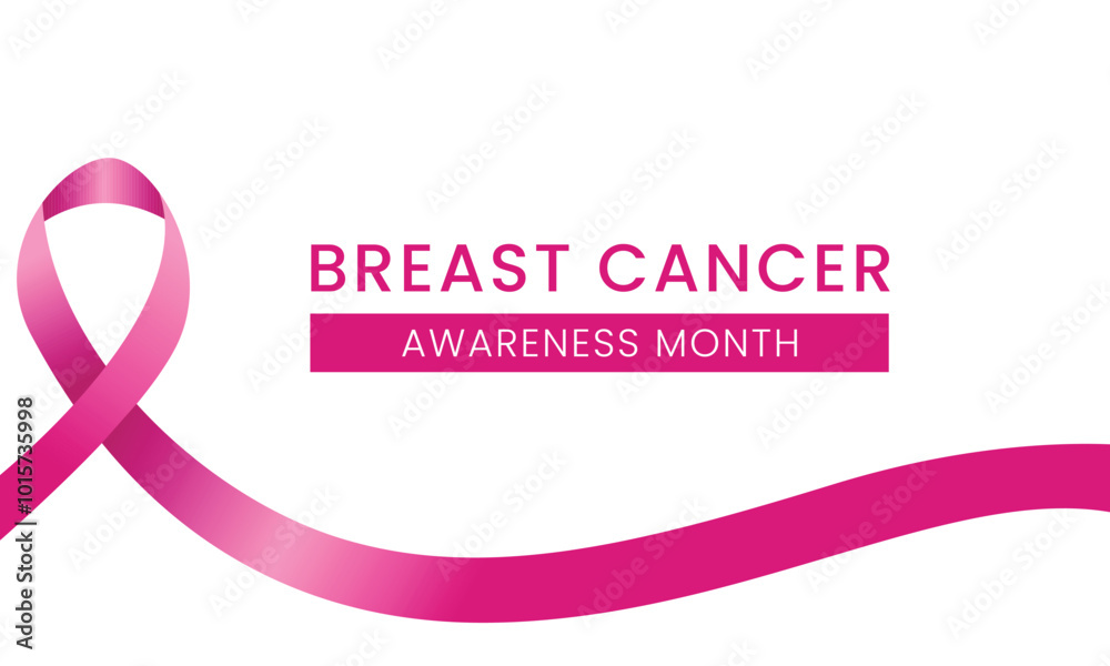 Pink ribbon Breast cancer awareness design template on white background. Pink ribbon Breast cancer awareness design template on white background.