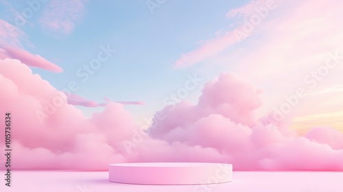 A pink cloud filled sky with a pink square in the middle