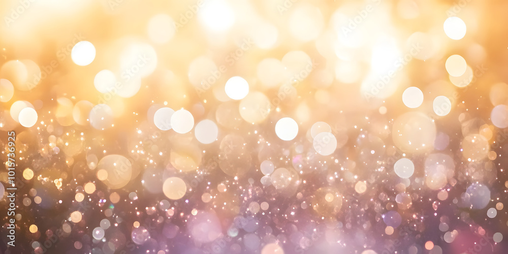 Christmas abstract background with soft light bokeh. Blurred Glitter sparkle for celebrate. glowing lights focus in bright sunlight