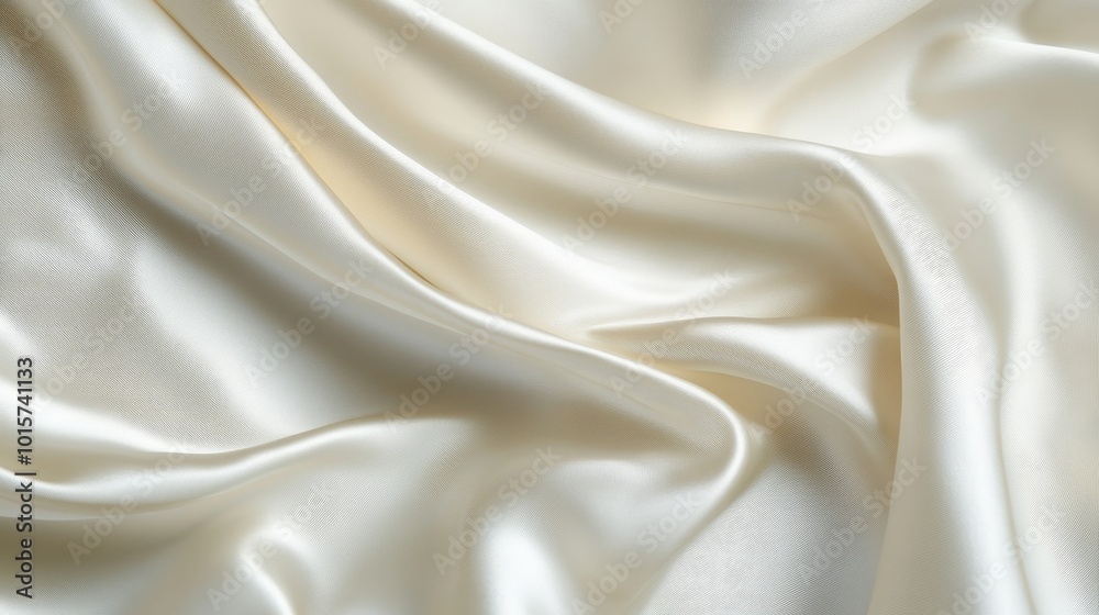 An elegant off-white silk fabric draped gracefully with a shimmering, satin-like texture. The light color and glossy finish provide a refined and minimalist background with ample space for text An elegant off-white silk fabric draped gracefully with a shimmering, satin-like texture. The light color and glossy finish provide a refined and minimalist background with ample space for text