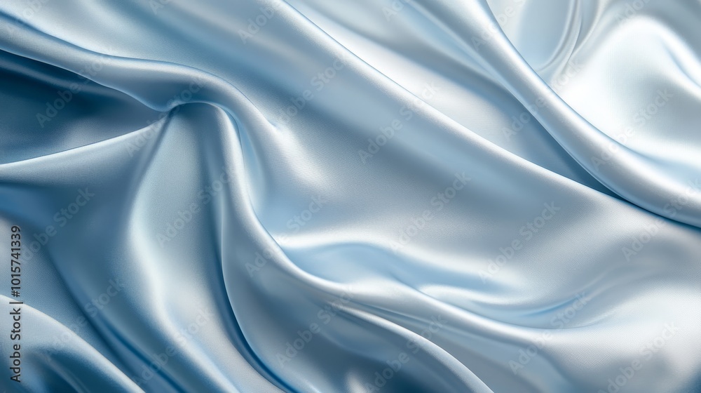 An elegant soft blue silk fabric draped gracefully with a shimmering, satin-like texture. The light color and glossy finish provide a refined and minimalist background with ample space for text An elegant soft blue silk fabric draped gracefully with a shimmering, satin-like texture. The light color and glossy finish provide a refined and minimalist background with ample space for text