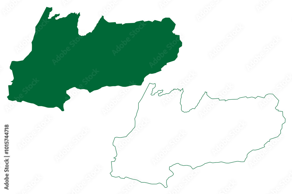 Fototapeta premium West Khasi Hills district (Meghalaya State, Republic of India) map vector illustration, scribble sketch West Khasi Hills map