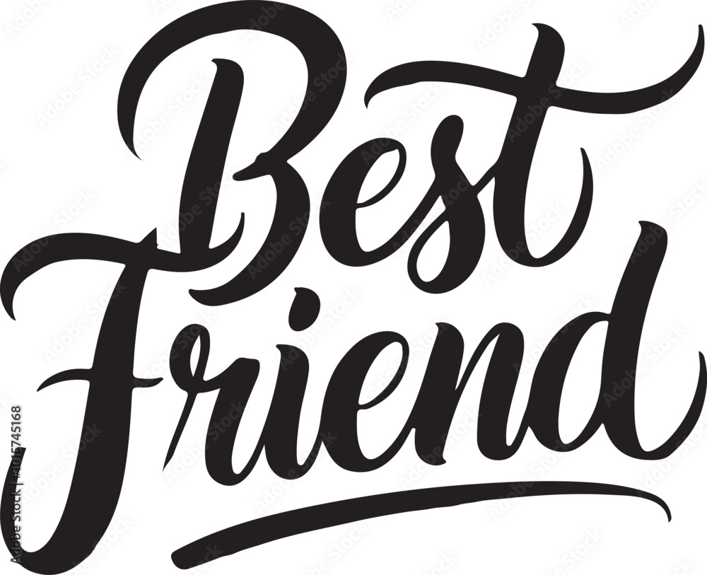 minimalist typography Best friend calligraphy silhouette vector art minimalist typography Best friend calligraphy silhouette vector art