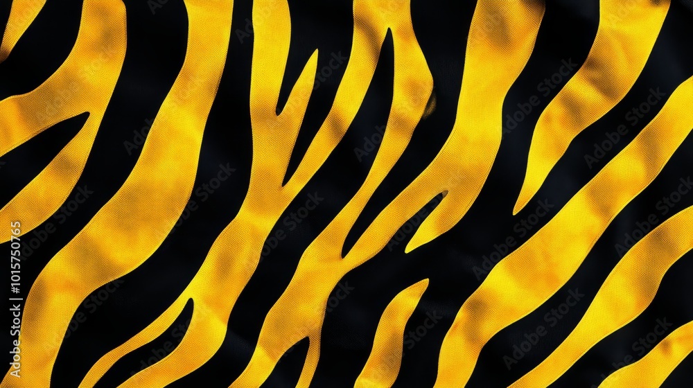 Fototapeta Vibrant Neon Tiger Stripe Pattern in Bold Yellow and Black for Modern Animal Print Designs