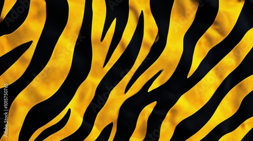 Vibrant Neon Tiger Stripe Pattern in Bold Yellow and Black for Modern Animal Print Designs