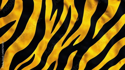 Obraz Vibrant Neon Tiger Stripe Pattern in Bold Yellow and Black for Modern Animal Print Designs
