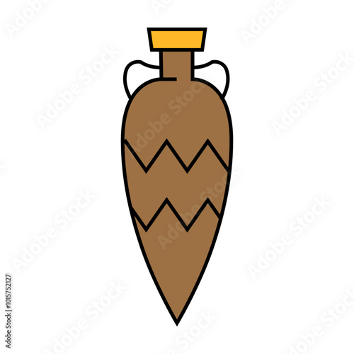 amphora with elegant design line icon vector. amphora with elegant design sign. isolated symbol illustration