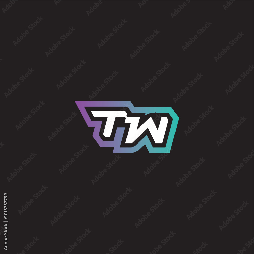 dynamic and bold concept TW gaming monogram logo letter modern esport dynamic and bold concept TW gaming monogram logo letter modern esport