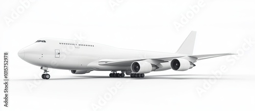 White Airplane on a White Background