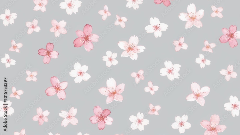 A seamless pattern design featuring pink flowers, perfect for a spring or summer wallpaper, illustrating nature's beauty with a vintage touch A seamless pattern design featuring pink flowers, perfect for a spring or summer wallpaper, illustrating nature's beauty with a vintage touch