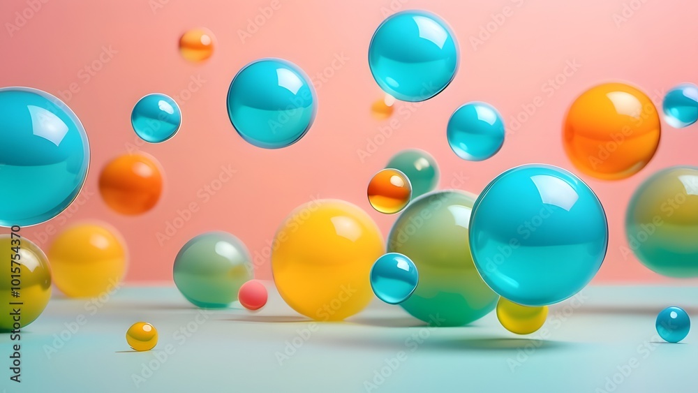 Colorful abstract bubbles floating on a pastel background creating a vibrant and playful. Colorful abstract bubbles floating on a pastel background creating a vibrant and playful.