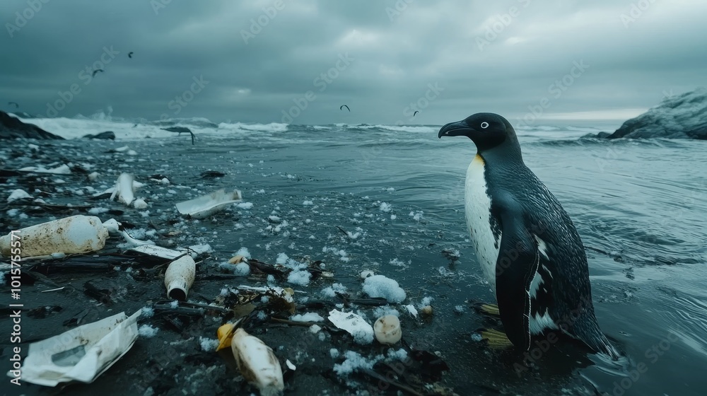 Obraz premium Ocean pollution. Environmental issues concept