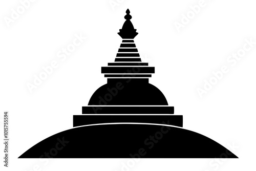 Nepalese Stupa Silhouette of a Round Tiered Structure