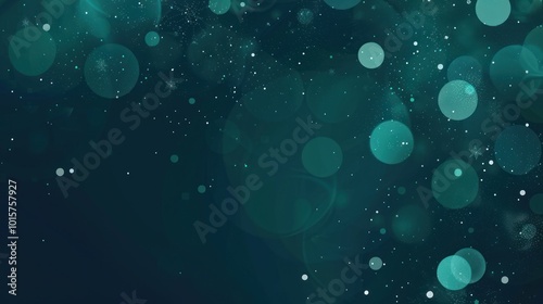 Teal Bokeh Background with Glittering Lights