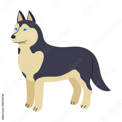 Alaskan husky icon clipart avatar logotype isolated illustration