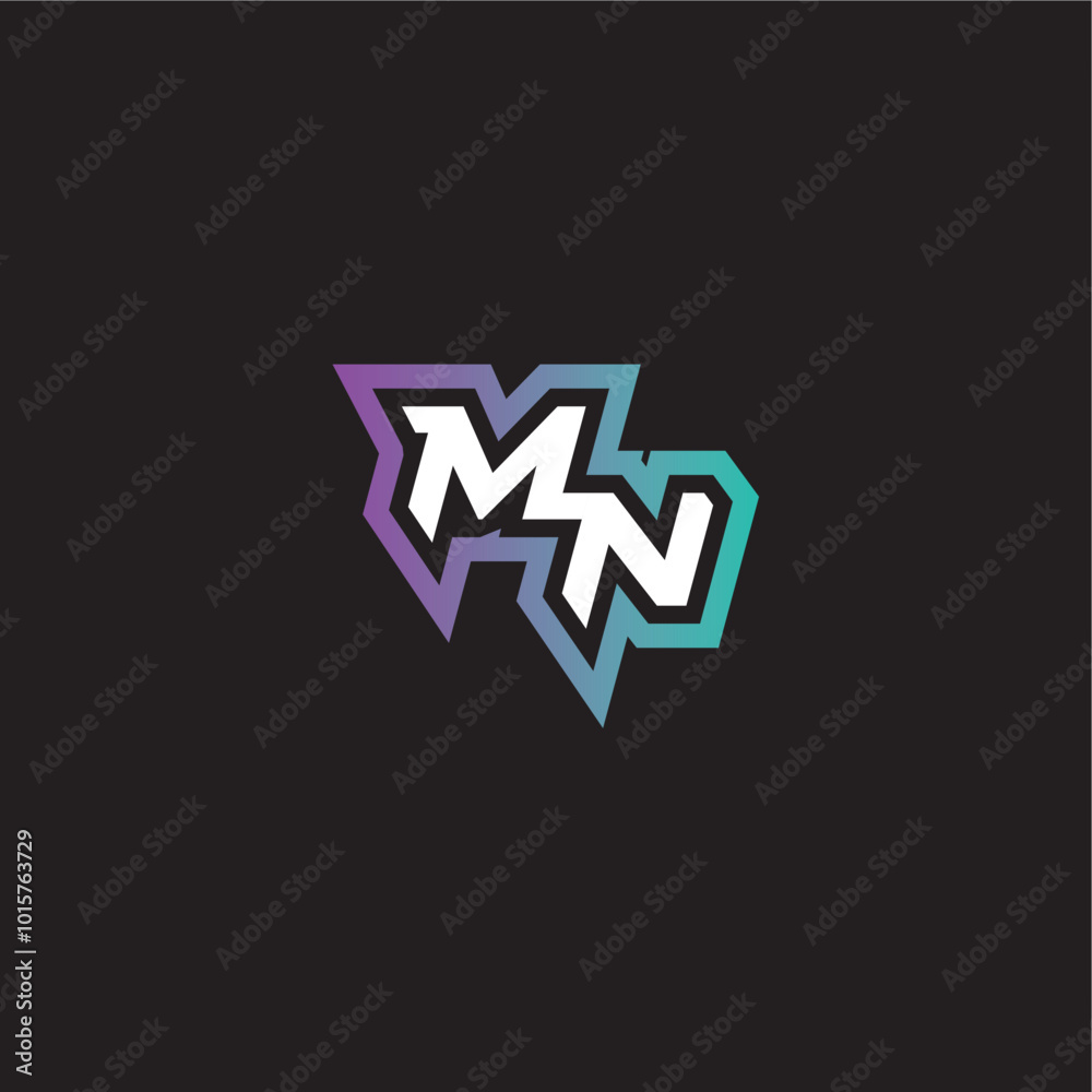 gaming monogram logo dynamic and bold concept MN modern esport letter gaming monogram logo dynamic and bold concept MN modern esport letter