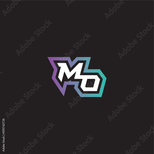 gaming monogram logo dynamic and bold concept MO modern esport letter