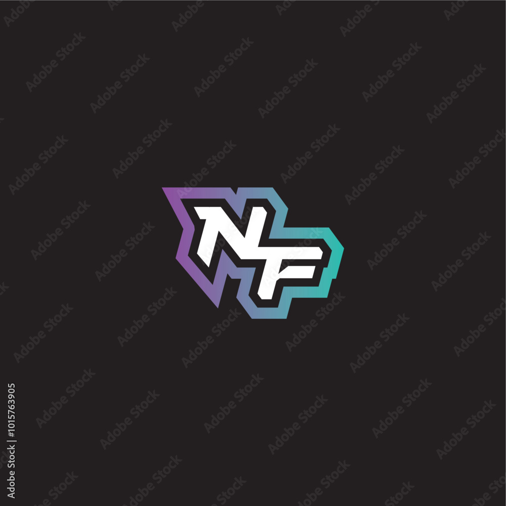 gaming monogram logo dynamic and bold concept NF modern esport letter gaming monogram logo dynamic and bold concept NF modern esport letter