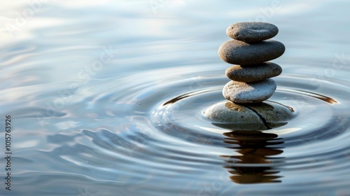 Zen Stones in Rippling Water