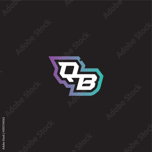 gaming monogram logo dynamic and bold concept QB modern esport letter