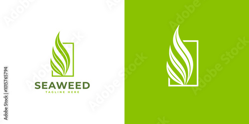 seaweed logo vector illustration, logo template