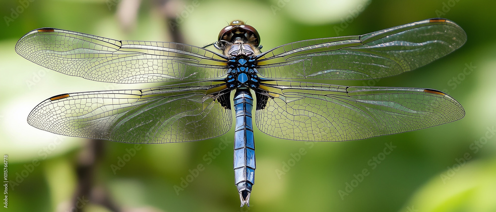 Blue Dragonfly with Transparent Wings Blue Dragonfly with Transparent Wings