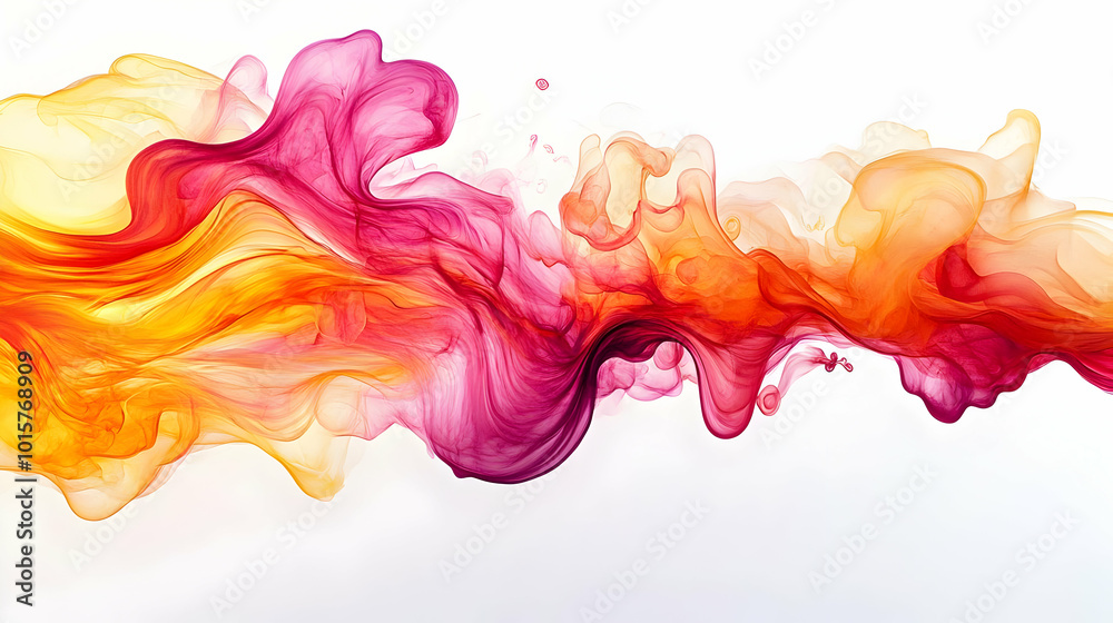 Abstract Swirling Yellow and Pink Ink in Water Creating a Dynamic and Fluid Design Abstract Swirling Yellow and Pink Ink in Water Creating a Dynamic and Fluid Design