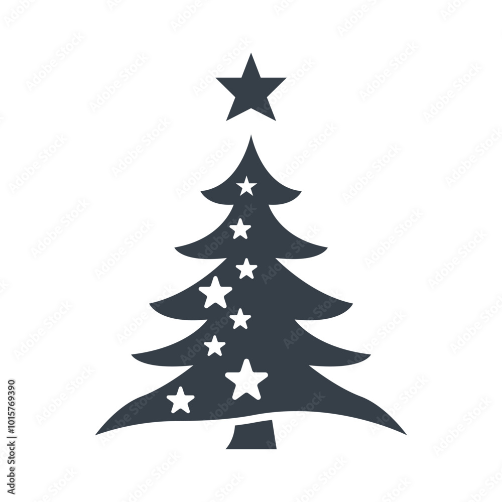 Obraz premium Christmas tree icon design vector template