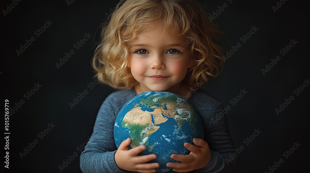 A child hugs the planet Earth, offering love, care, and protection in a conceptual logo promoting Earth Day’s environmental message. A child hugs the planet Earth, offering love, care, and protection in a conceptual logo promoting Earth Day’s environmental message.