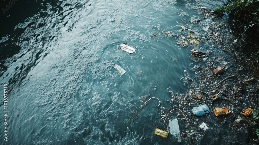 Fototapeta premium Water pollution. Environmental issues concept