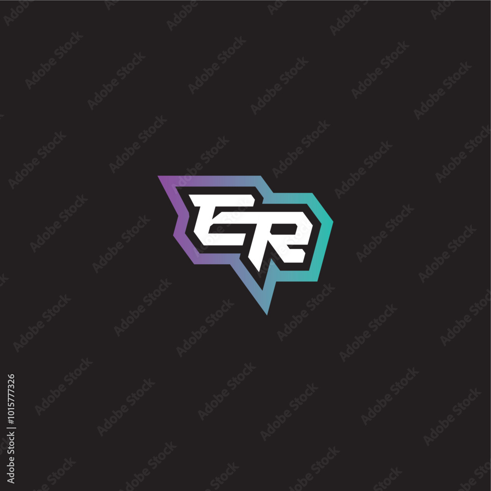 modern esport ER dynamic and bold concept gaming monogram logo letter modern esport ER dynamic and bold concept gaming monogram logo letter
