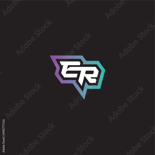 modern esport ER dynamic and bold concept gaming monogram logo letter