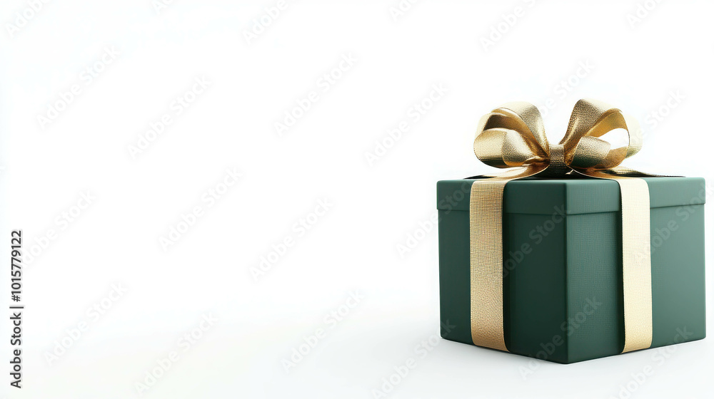 Green Gift Box with Raised Ribbon for Celebrations Green Gift Box with Raised Ribbon for Celebrations