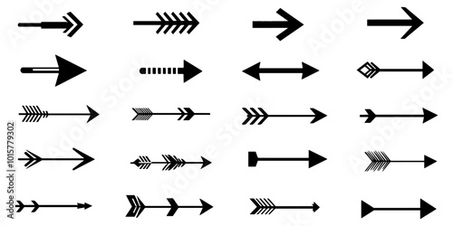 Arrows big black set icons. Modern simple arrows. Vector eps. photo