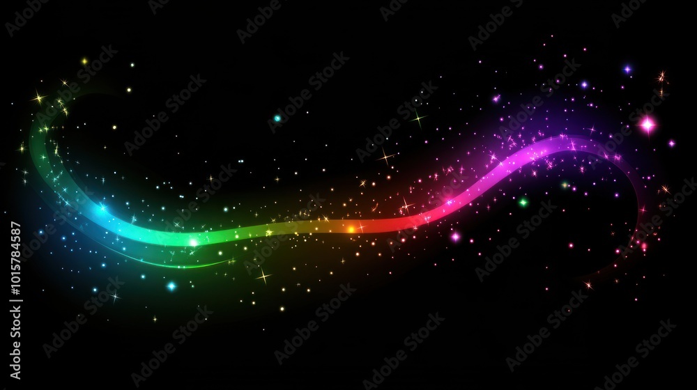 Obraz premium Abstract Rainbow Light Streak with Sparkles