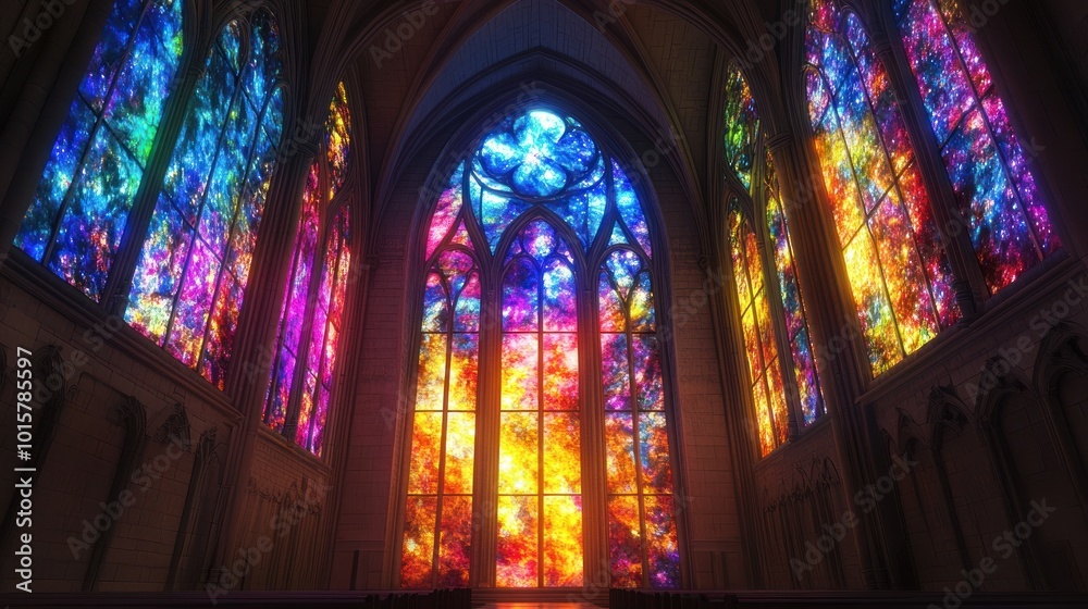 Obraz premium Cosmic Stained Glass Window