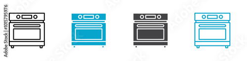 oven icon vector line design