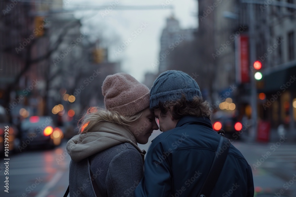 Couple in love kissing in the city. Love and romance concept. Couple in love kissing in the city. Love and romance concept.