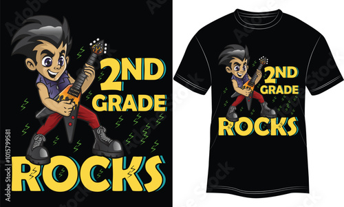 2ND GRADE ROCKS, Guitar T-shirt, Guitarist tee, Patent Shirt, Musician shirt, photo