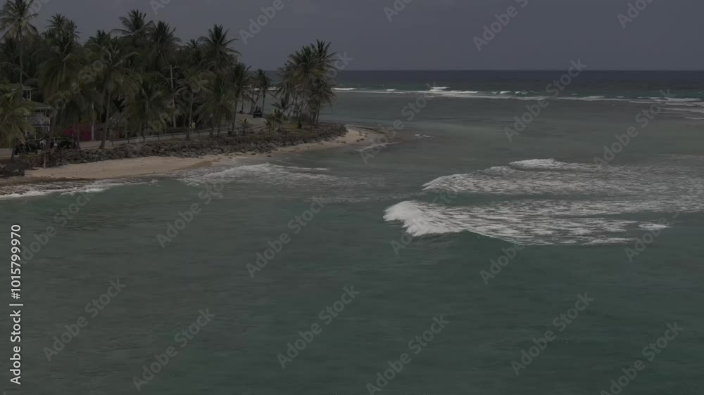 Aerial video over the coastline of San Andres Island Colombia Aerial video over the coastline of San Andres Island Colombia