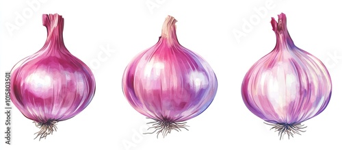 Three Red Onions