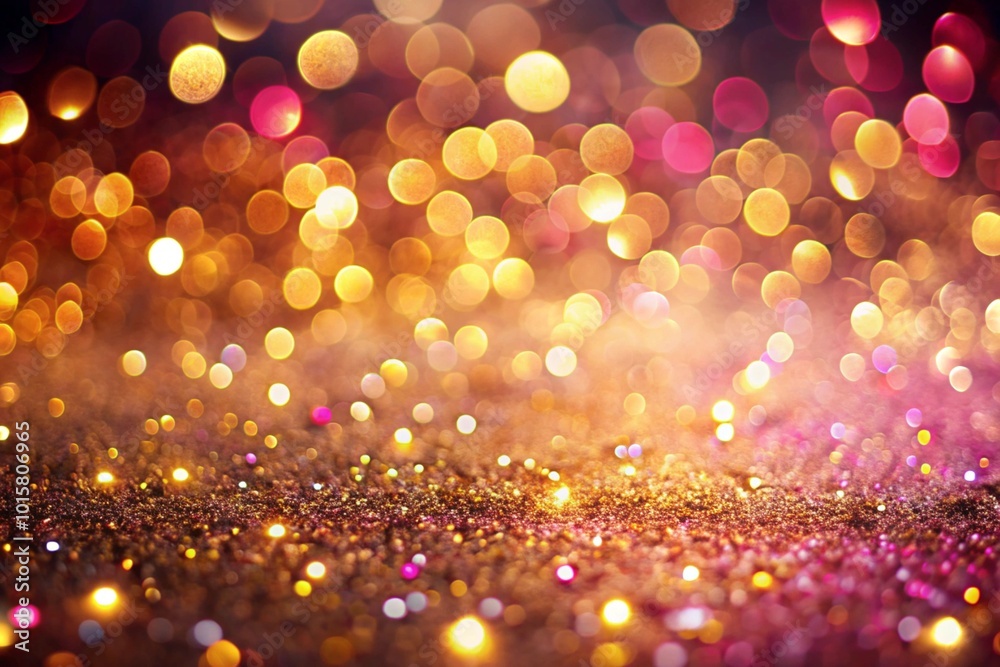A bright and colorful background with many small, round, and shiny gold A bright and colorful background with many small, round, and shiny gold