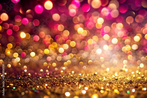 A bright and colorful background with many small, round, and shiny gold