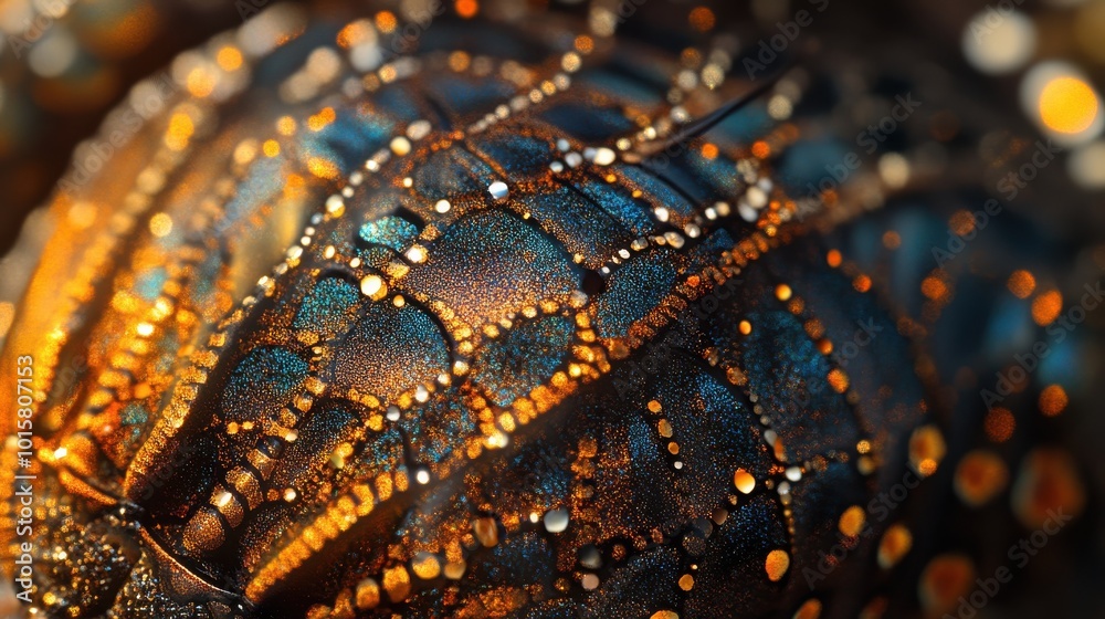 Close-up view of a beautifully patterned sea creature's shell, showcasing vibrant colors and intricate textures captured underwater