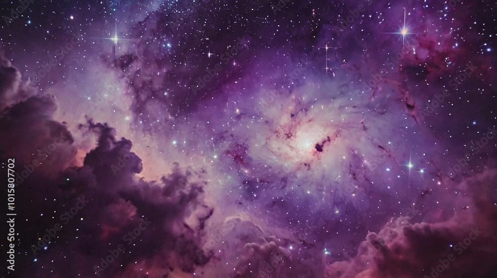Obraz premium purple pink cosmos background 2