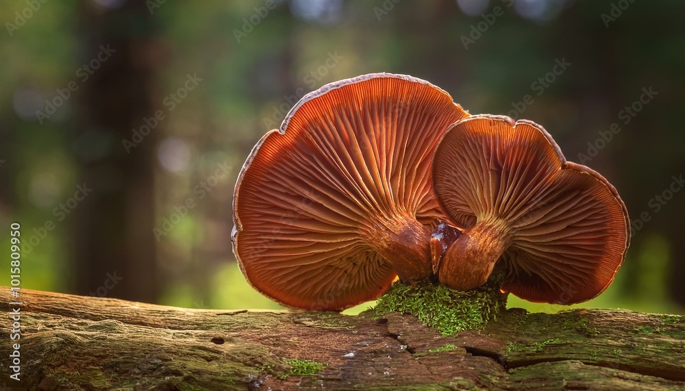Harvesting Wellness: The Reishi Mushroom on Its Natural Wooden Log Harvesting Wellness: The Reishi Mushroom on Its Natural Wooden Log