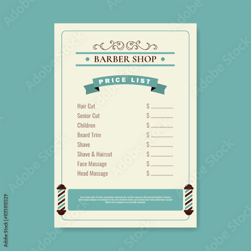Barber shop price list template design. - Vector.