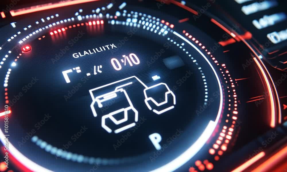 High Speed Panel 3 d rendering of car dashboard with high speed panel and light bulb ...