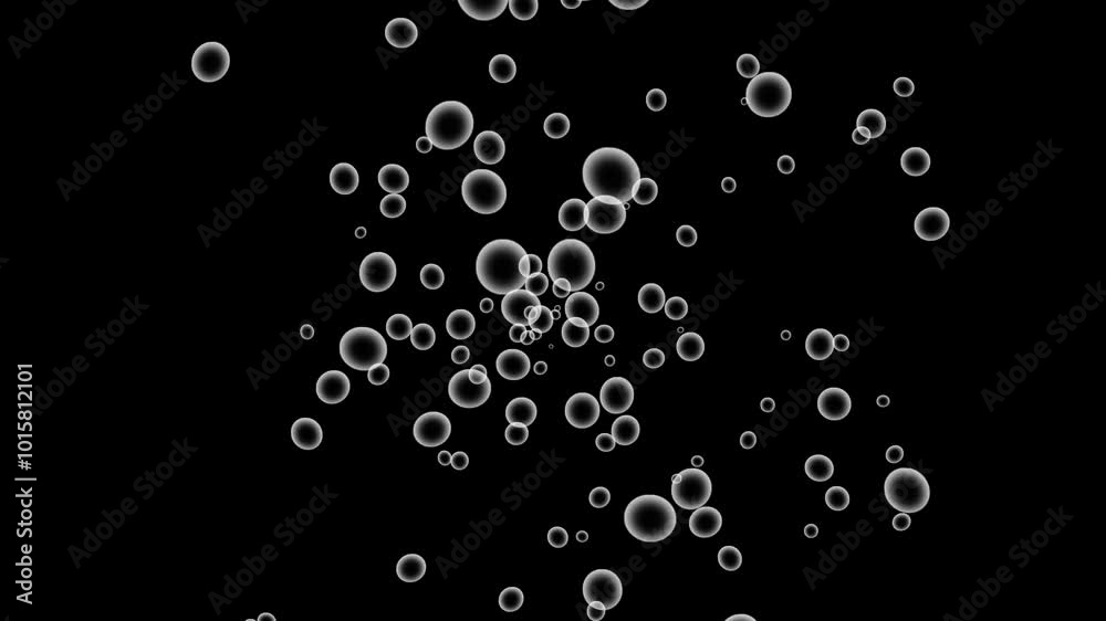 Bubbles Effect with white color Chroma animation on black background. Bubbles Effect with white color Chroma animation on black background.